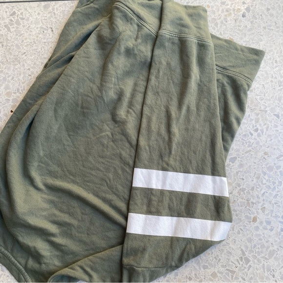 Sundry Olive Crew Sweatshirt with White Stripes Size S - Picture 3 of 6